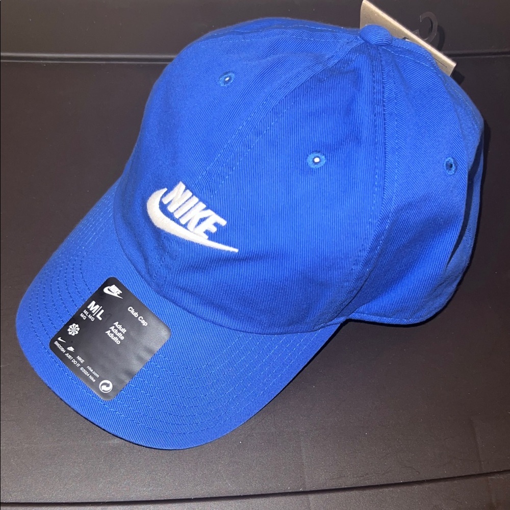 Nike Club Cap Royal Blue with White Logo, Adult - Adjustable - M/L